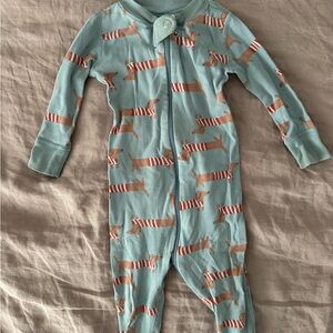 Hanna Andersson Blue One Piece with Dachshund Design